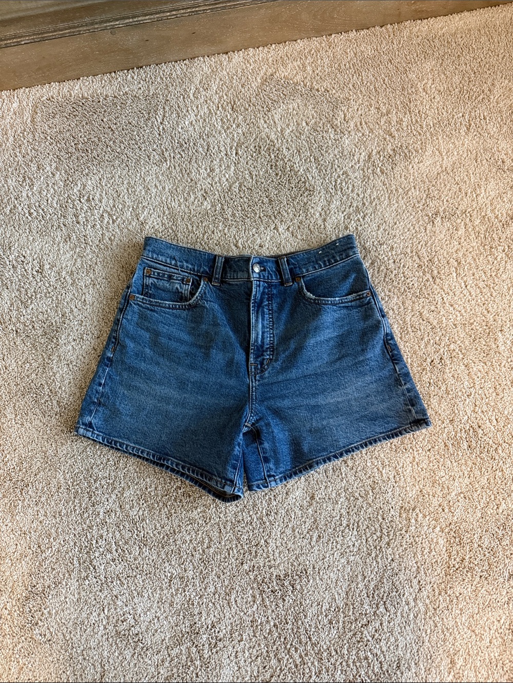 Madewell High-Rise Dark Blue Denim Shorts